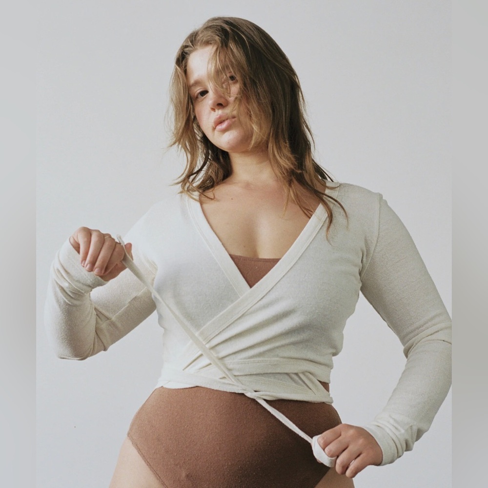 Ozma Dance Wrap Top in Silk Noil Jersey